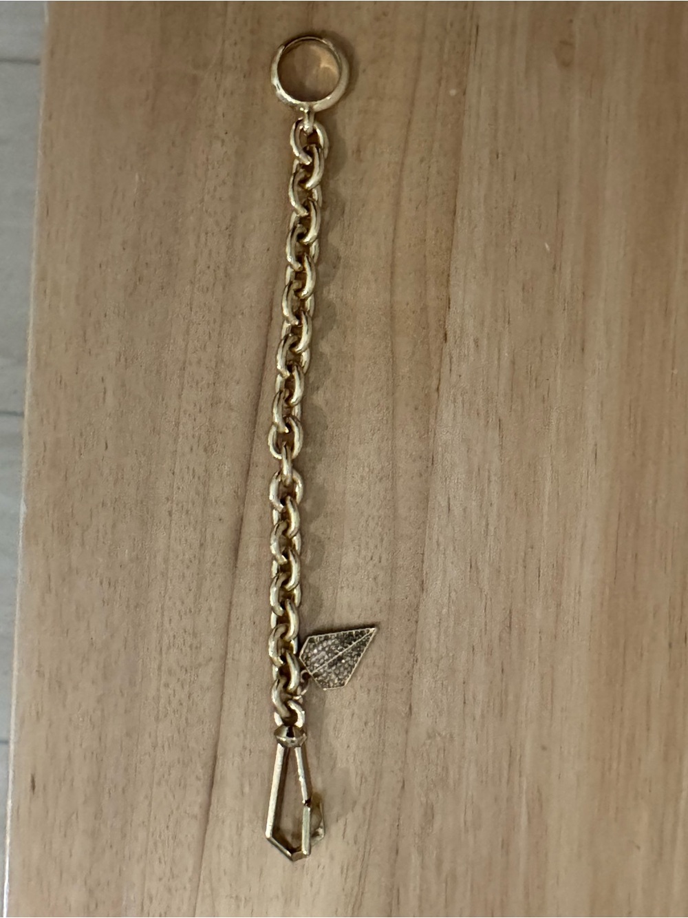 Rebecca Minkoff Gold-Tone Logo Charm with Pavé Triangle bracelet